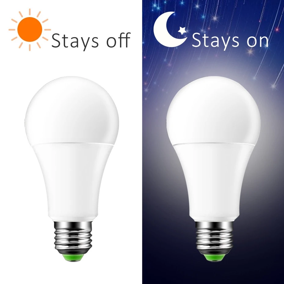 LED Sensor Bulb E27 12W Dusk to Dawn Smart Lamp AC85V-265V Day Night Light Auto On/Off For Stair Hallway Pathway Lights | Освещение