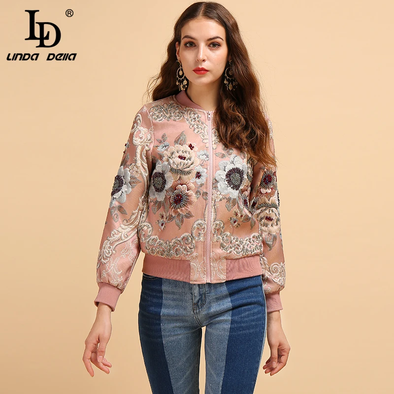 LD LINDA DELLA модные Подиумные летние винтажные куртки женские великолепные