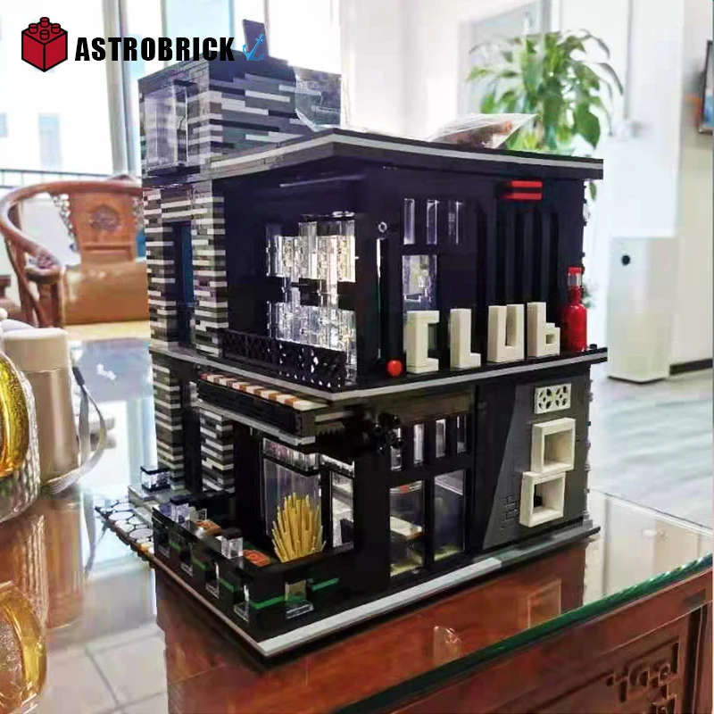 

86008 Серии Street View, паб, ресторан, модульный конструктор «islet», конструктор для бара, клуба, идея, 3d-модель, Клубные игрушки для детей, подарки