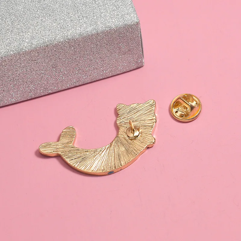 Милые Броши кошки в виде рыбьего хвоста с героями мультфильмов для женщин