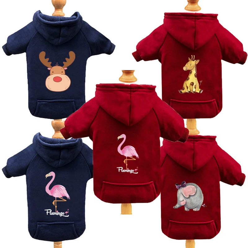 

Casual Flamingo Elephant Fawn Printed Pet Pullover Classic Comfortable Soft Pet Dogs Sweater Cute Warm Clothing Dog Clothing