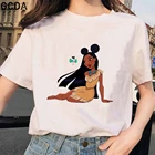 Крутая уличная одежда, женская футболка с принтом Покахонтас, Микки уши, летняя хлопковая Футболка в стиле Харадзюку для девочек, женские топы