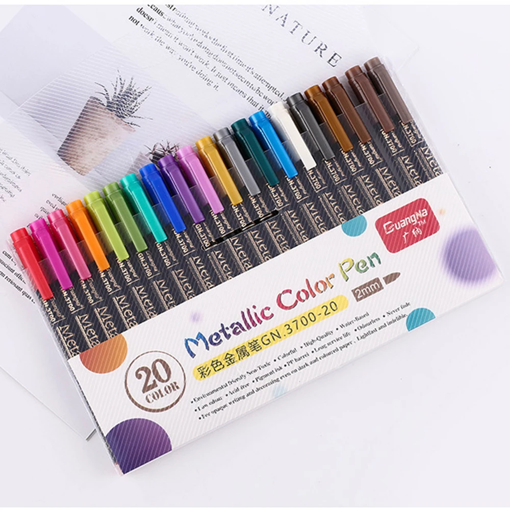 

Блестящие металлические маркеры Diy Фотоальбом ручка для рисования черный картон металлические цветные ручки канцелярские принадлежности ...