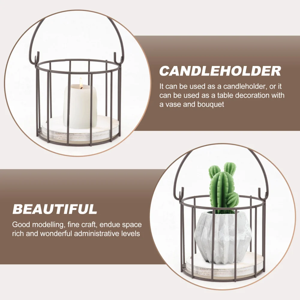 

1Pc Decorative Candleholder Household Flower Frame Dining Table Adornment Black