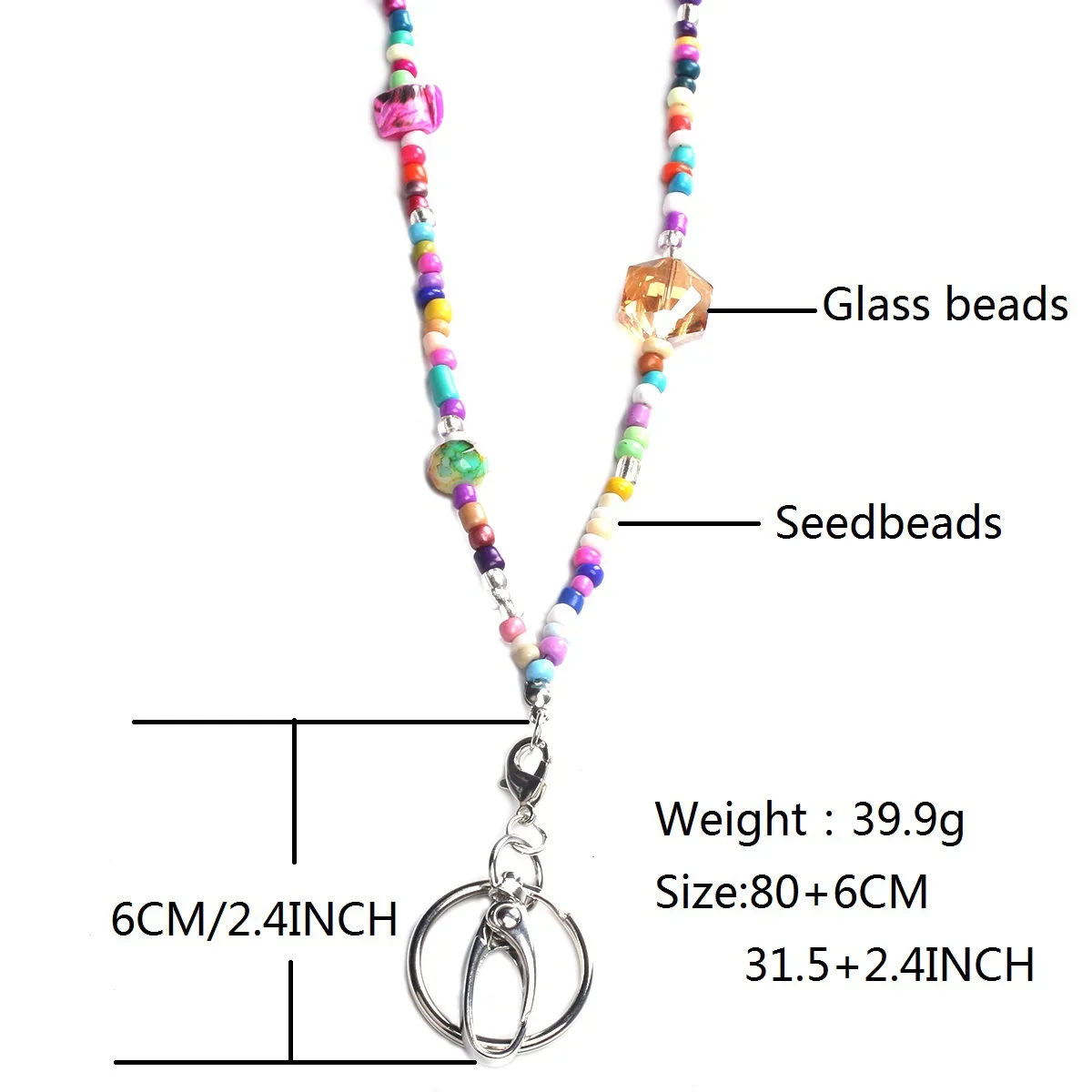 colors beaded women fashion lanyard with badge holder for teacher nurses mothers necklace id holder keychain holder free global shipping