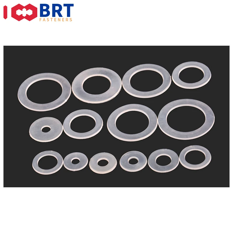 100pcs M2 M2.5 M3 M4 M5 M6 M8 M10 M12 M14 M16 M18 M20 White Black Plastic Nylon Flat Washer Plane Spacer Insulation Gasket Ring |