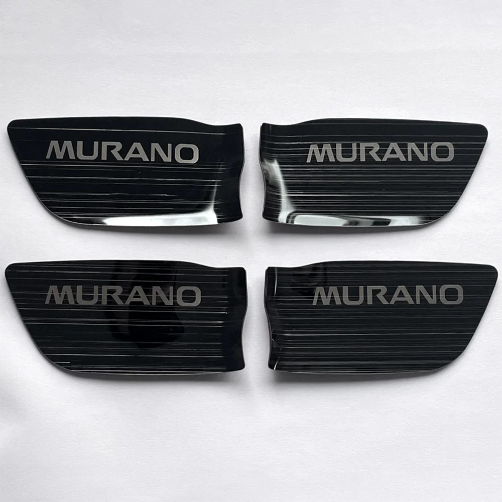 

4 шт. черные металлические наклейки на внутреннюю дверную ручку для Nissan Murano 2016-2024 автомобильные аксессуары