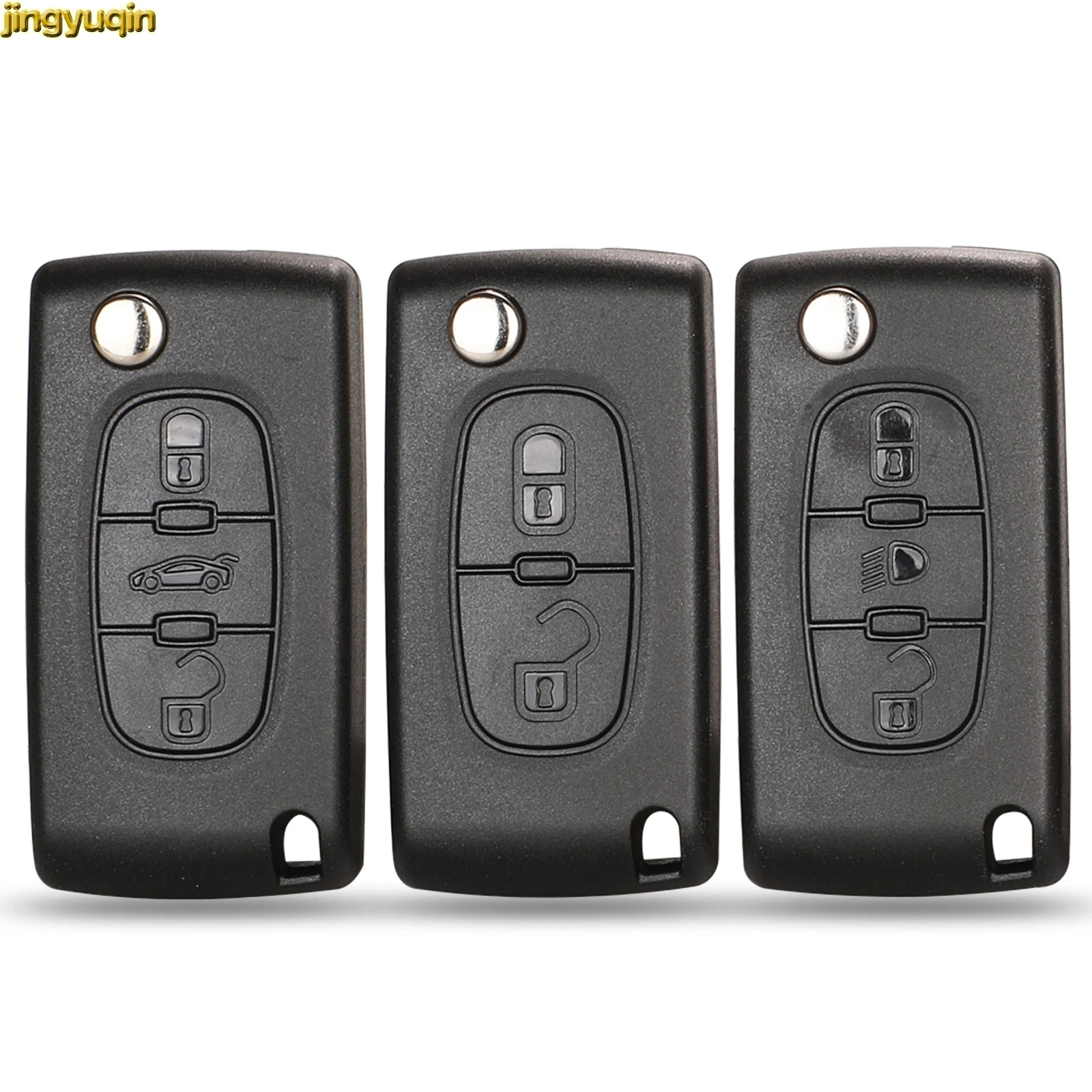 jingyuqin ключа автомобиля Shell HU83 CE0536 / 523 для Peugeot 107 207 307 407 308 408 Партнер Citroen C3 C4 C5 C6