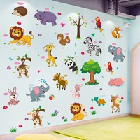 elephant lion horse wall stickers diy animal tree mural decals for kids rooms baby bedroom children nursery home decoration
