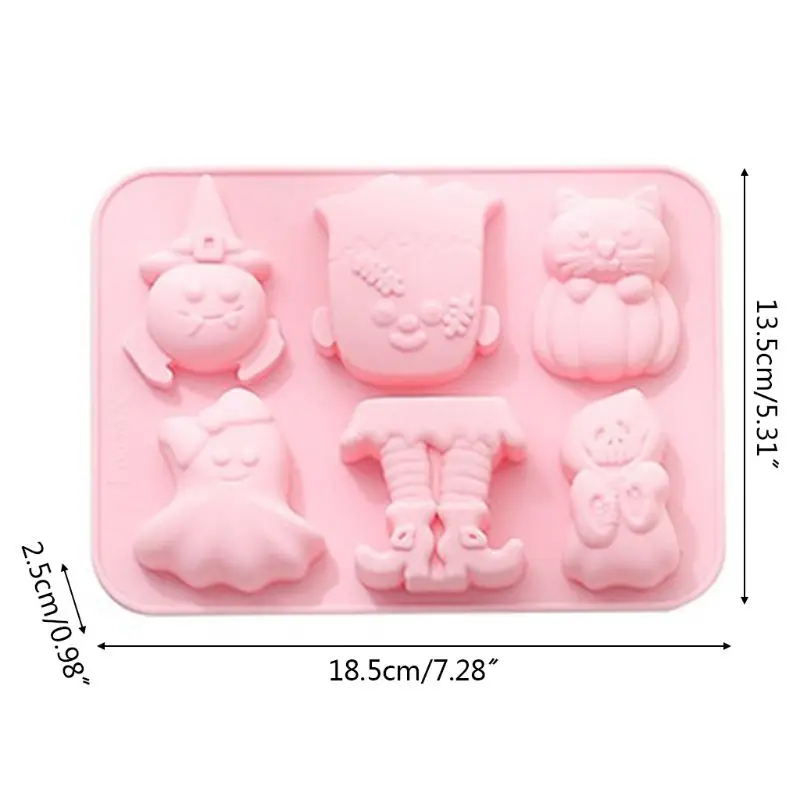 Силиконовая форма для конфет на Хэллоуин 6 ячеек шоколада помадки торта M68E | Дом и