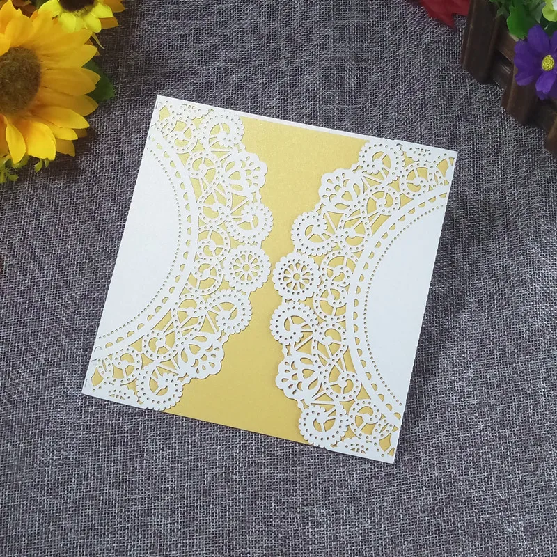 30 шт. элегантная кружевная Свадебная пригласительная открытка с лазерной резкой