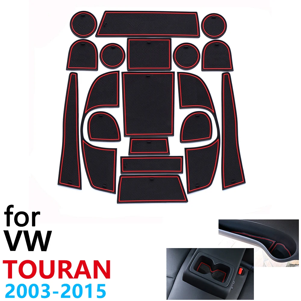 Противоскользящий резиновый коврик для чашки дверной паз VW Touran Volkswagen Age MK1 2003 ~ 2015