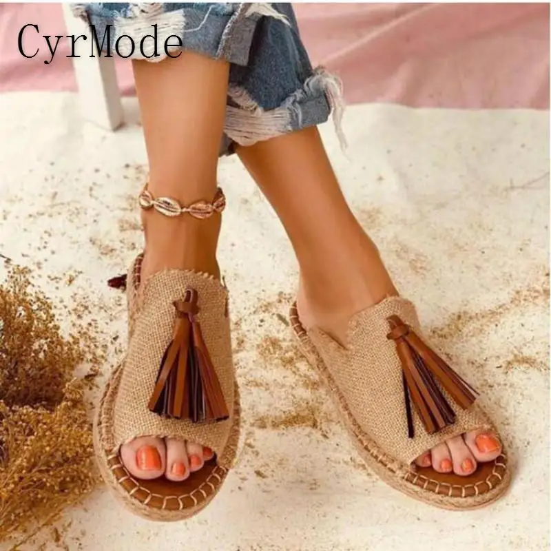 Шлепанцы без задника с открытыми пальцами Женские Летние Босоножки открытым