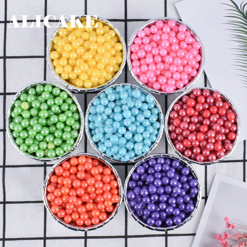 

500g Sprinkles For Cake Gold Silver Beads Pearl Sugar Ball Fondant Diy Baking Candy Wedding Cake Decoration Tools
