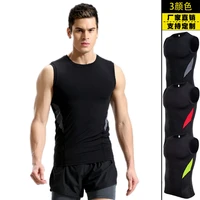 new fitness clothing sleeveless vest mens tight fitting gym high elastic running quick drying t shirt sportswear