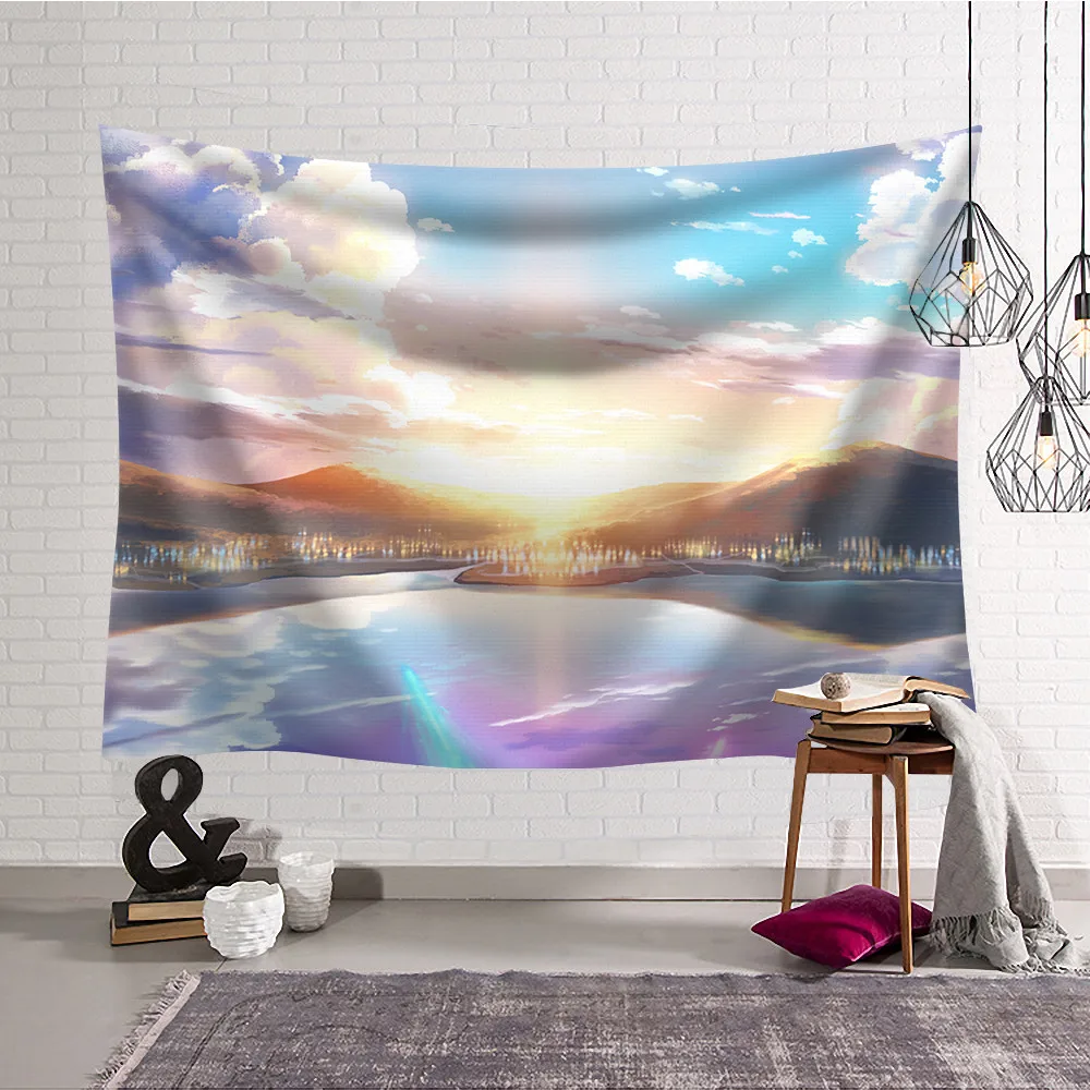 Japan Anime Your Name Wall tapestry beach towel large 200*150cm Cartoon mandala hanging wall art yoga throw | Дом и сад