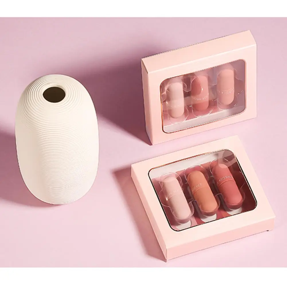 DSstyles 3 шт./компл. мини Капсула блеск для губ матовая глазурь Помады стойкая