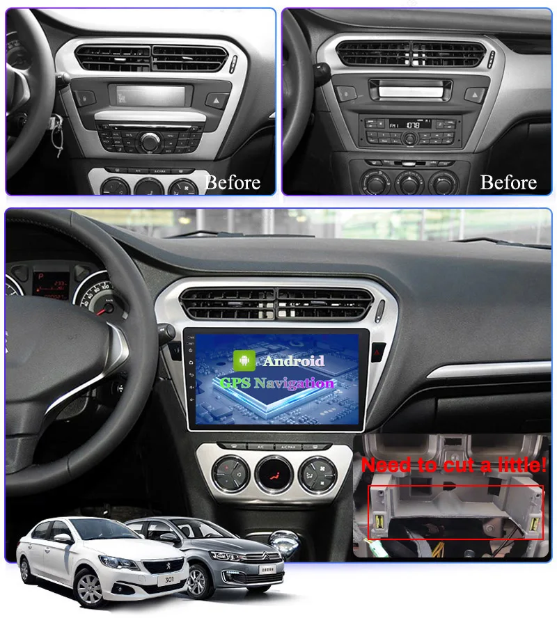 Автомагнитола 2 Гб ОЗУ для peugeot 301 citroen elysee 2014 2018 Android 10 HD 9 дюймов GPS навигация