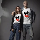 Парная одежда, футболка для дочки и мамы, Повседневная модная женская и мужская футболка с 26 буквами Микки и графикой, универсальная семейная футболка с коротким рукавом