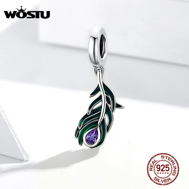 Бусина из серебра 100% пробы в виде павлина | Бусины