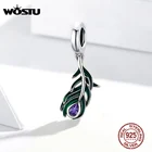 Бусина из серебра 100% пробы в виде павлина