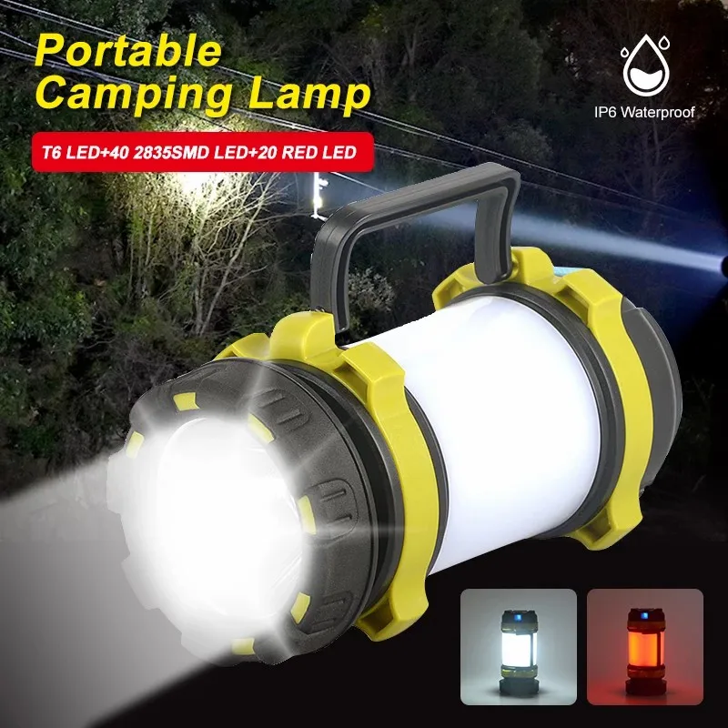 

D2 LED Camping Light 18650 Portable Rechargeable Working Light Outdoor Waterproof USB Search Light Tent Light Handheld fishing