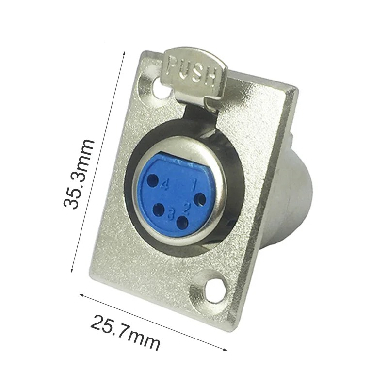 10 шт./лот 4 контактный XLR гнездовой панельный разъем Шасси типа Push type Разъем