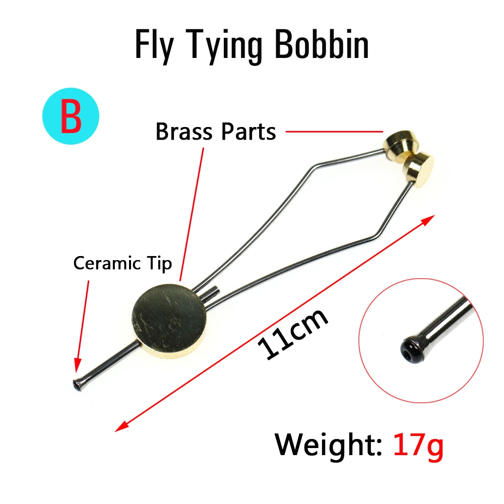 Fly Tying Bobbin B ICERIO 1 шт. мухобойка втулка/хлыст финишер/Шпулька держатель для ниток нержавеющая сталь мухобойка тиски инструменты материал - Цвет: Fly Tying Bobbin B