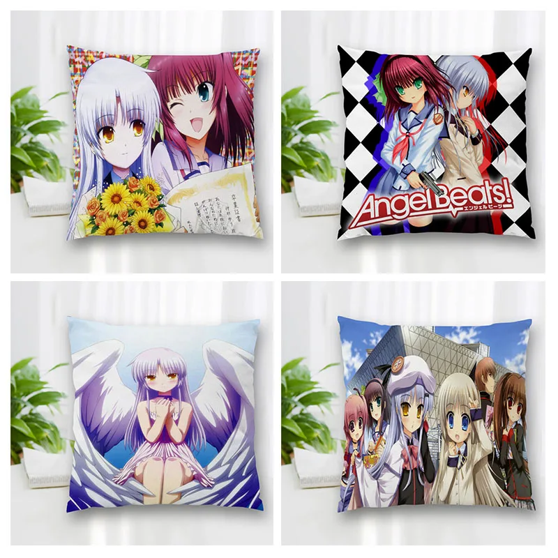 

Hot Sale Custom Decorative Pillowcase Angel Beats Square Zippered Pillow Cover Best Nice Gift 20X20cm 35X35cm 40x40cm