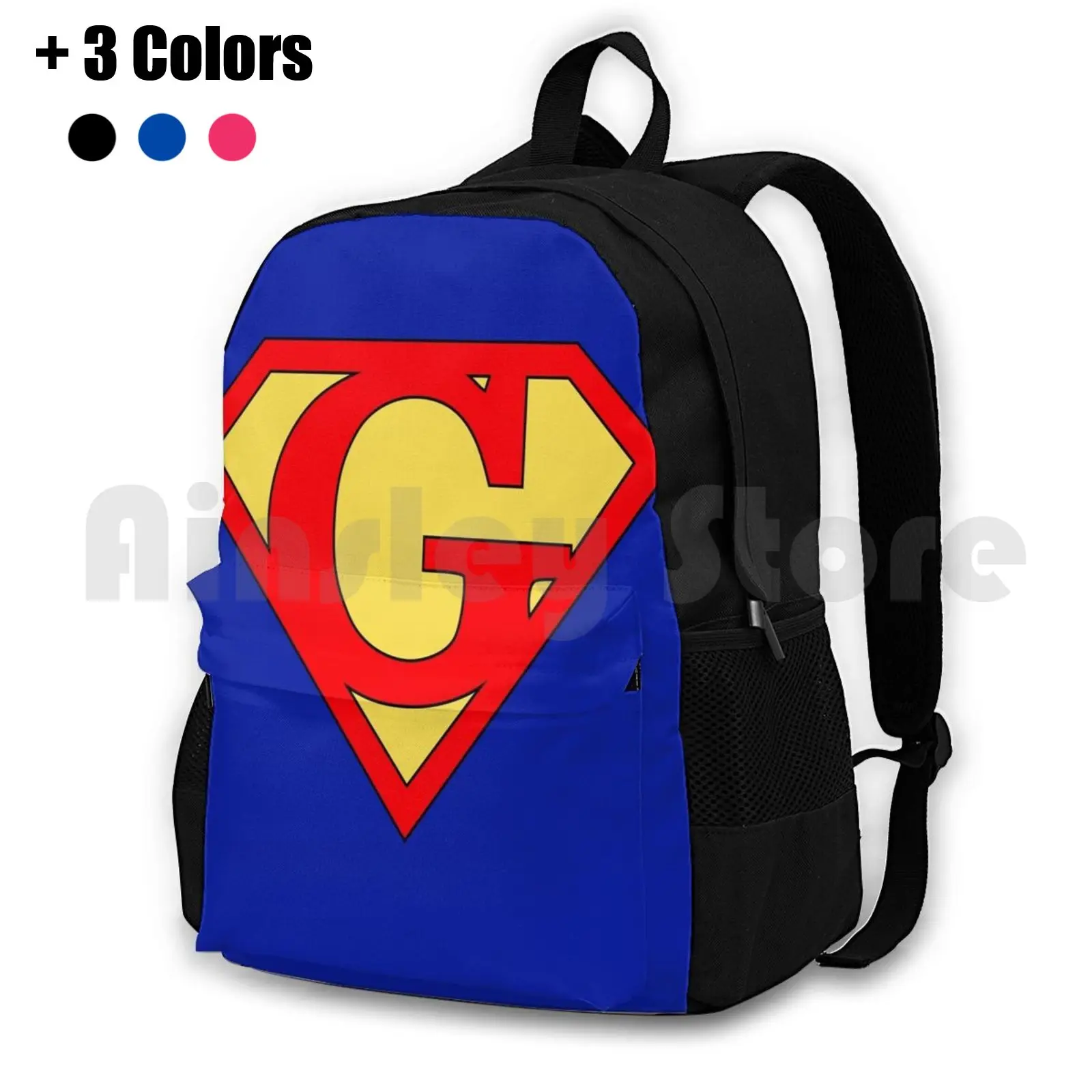 

Superhero Superheroine Letter G Shield Red Yellow ( Version 1 ) Outdoor Hiking Backpack Waterproof Camping Travel G Superhero G