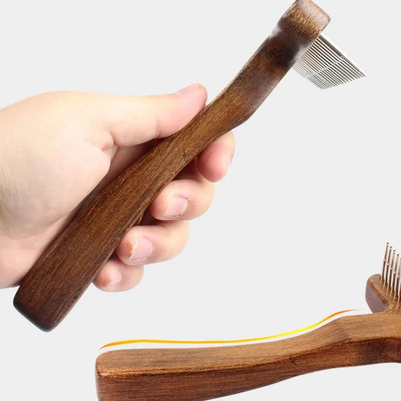 

Simple furniture Wooden Metal Rake Comb For Pets Wood And The Skin Clean Simple Wood And Metal Pet Tools