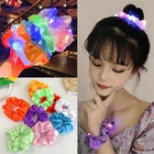 Светящиеся женские резинки для волос со светодиодной подсветкой, мигающий держатель для конского хвоста, светящиеся эластичные резинки для волос, аксессуары для волос, светящиеся товары вечерние, 1 шт.