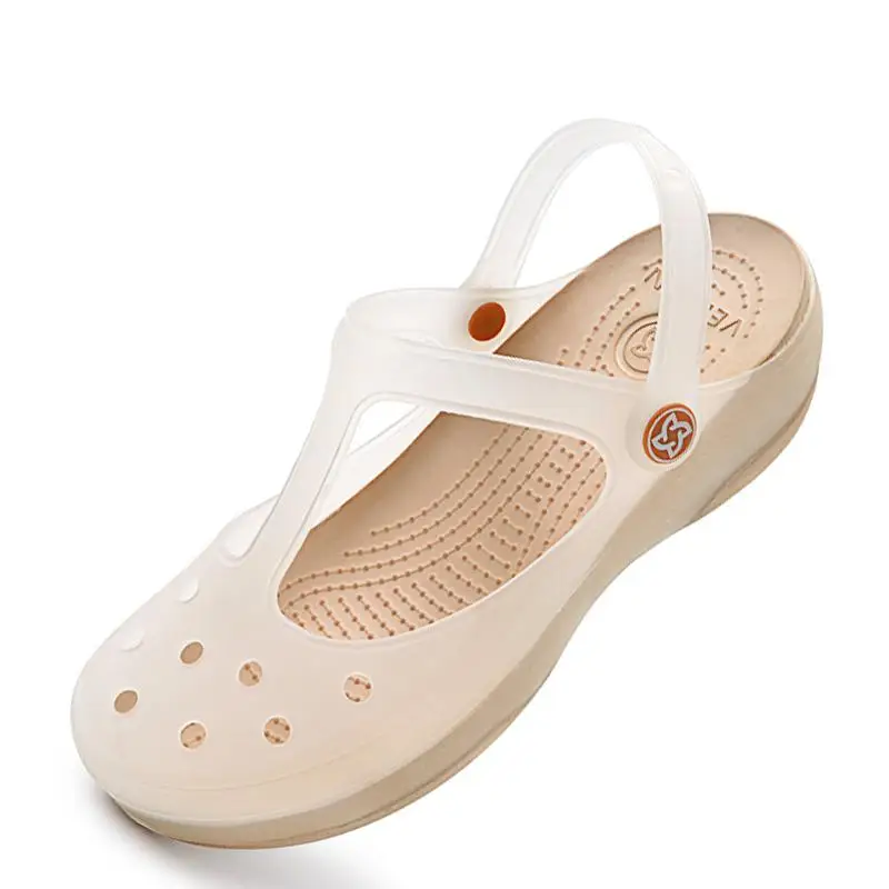 Сандалии женские на платформе Прозрачные Пляжные босоножки танкетке