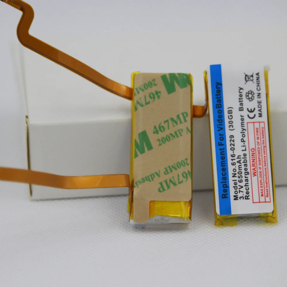 Аккумулятор A1036 A1136 аккумулятор 650 мАч 616-0229 для Apple iPod G5 Classic 6-го 7-го видео 30 ГБ 120 160