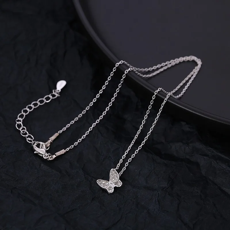 

Korean-style Simple Fashion Jewelry Necklace Temperament Clavicle Chain Butterfly Pendant Cross Chain Necklace Accessories