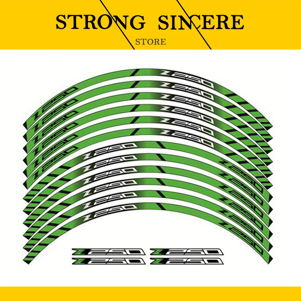 

Motorcycle Parts Thick Edge Outer Rim Sticker Stripe Wheel Decals For KAWASAKI Z250 z250