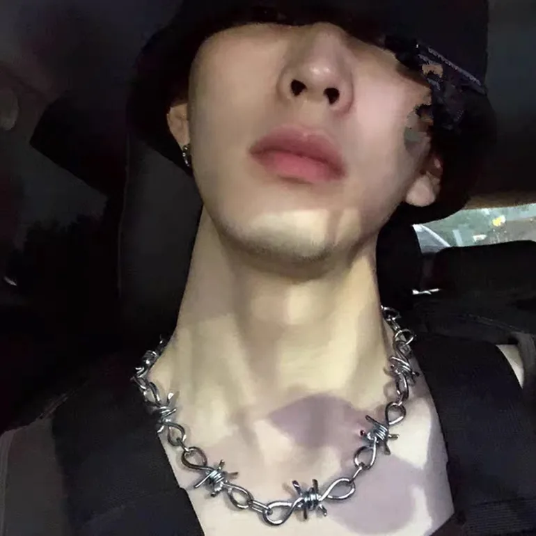 Набор из нержавеющей стали для женщин и мужчин колье чокер в стиле хип хоп панк