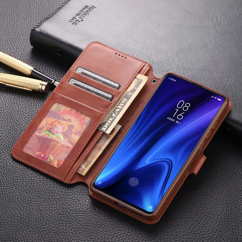 Чехол для телефона Xiaomi mi 9T Pro, премиальный кожаный чехол-книжка, чехол для визиток, держатель для кредитных карт, откидная крышка для Red mi K20 Pro Coque