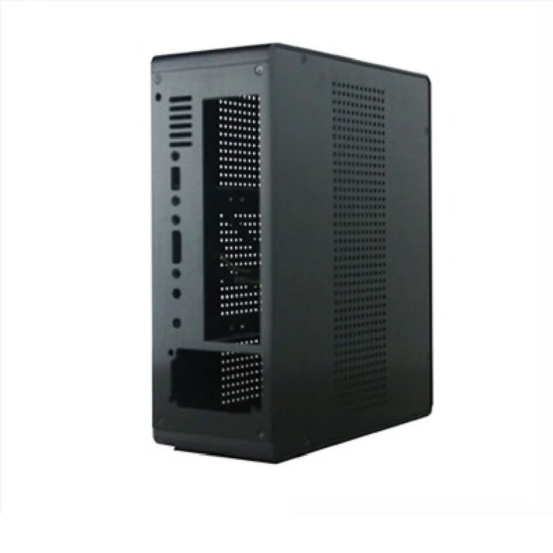 Черный Настольный Алюминиевый компьютер маленький вертикальный настольный ITX