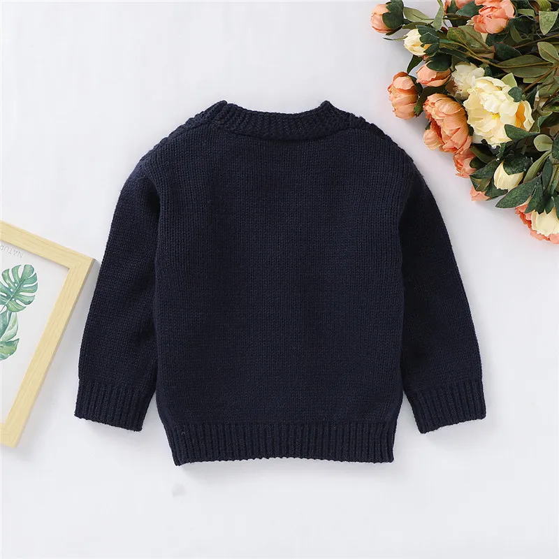 

3-24M Newborn Kid baby Boy Girl Sweater Autumn Winter Warm Knitted Cardigan Sweater Casual Plain Soft knitwear Coat Outfit