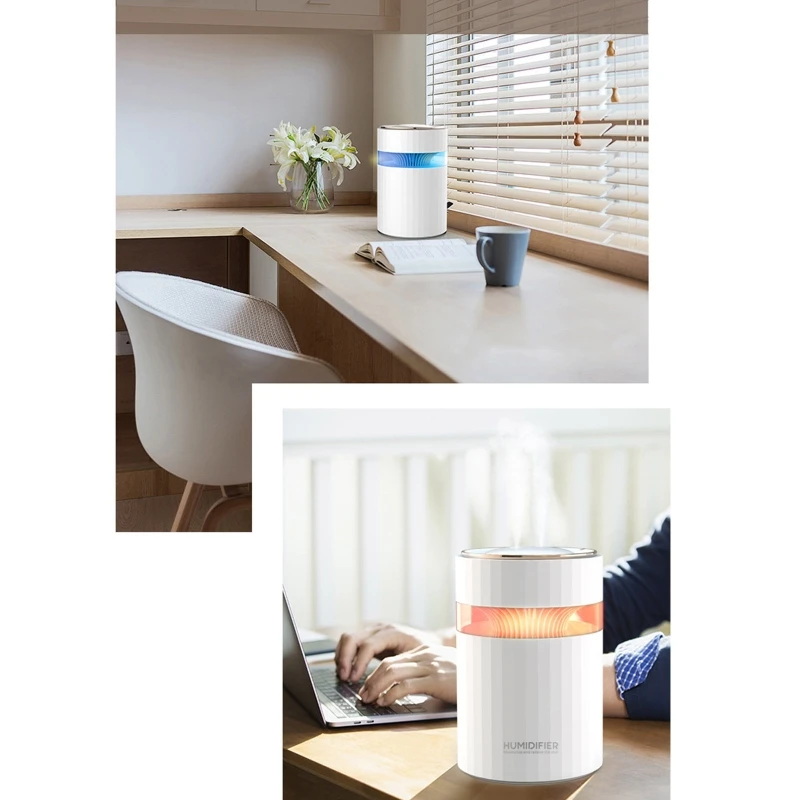 

Double Nozzle USB air Humidifier 900ML Mist Maker Fogger with Colorful Nightligh U1JE