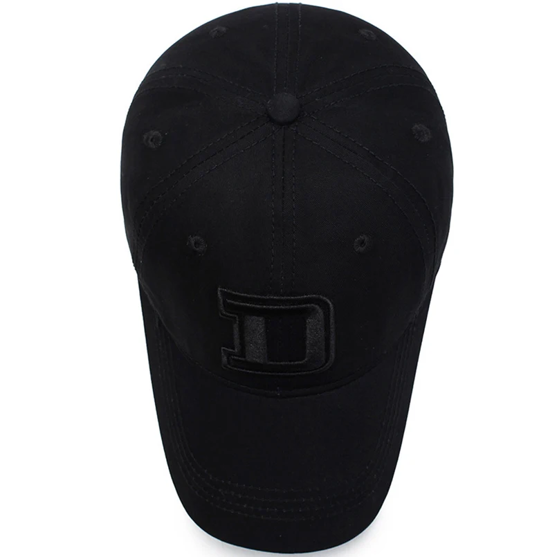 Бейсболка Мужская/Женская с вышивкой D хлопок цвет в ассортименте | Аксессуары