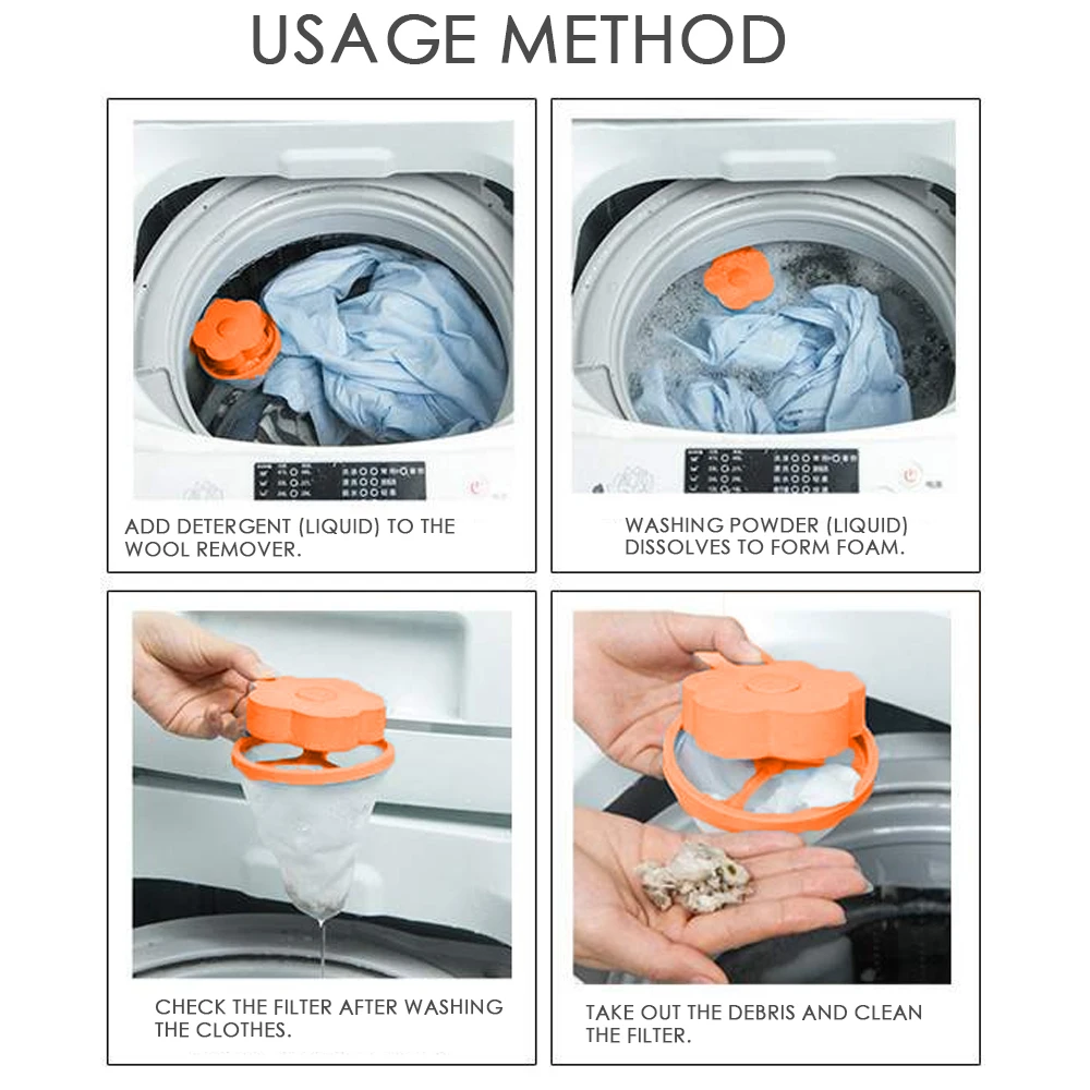 

Laundry Lint Hair Catcher Household Home Floating Remover Hair & Lint Hot Pet Fur Lint Hair Catcher Laundry Hair Catcher