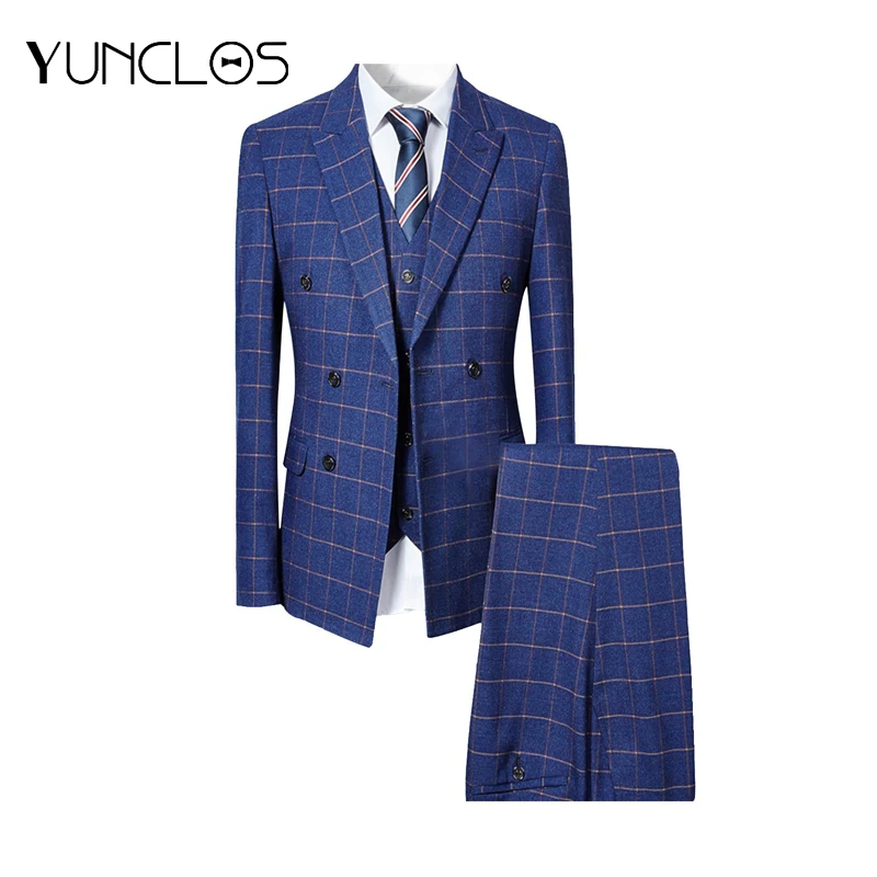 Мужские костюмы в европейском стиле повседневные мужские из трех предметов