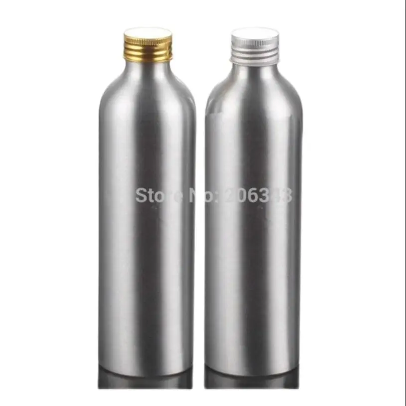 250ml Aluminium bottle or Aluminum metal bottle with aluminum gold/silver screw cap