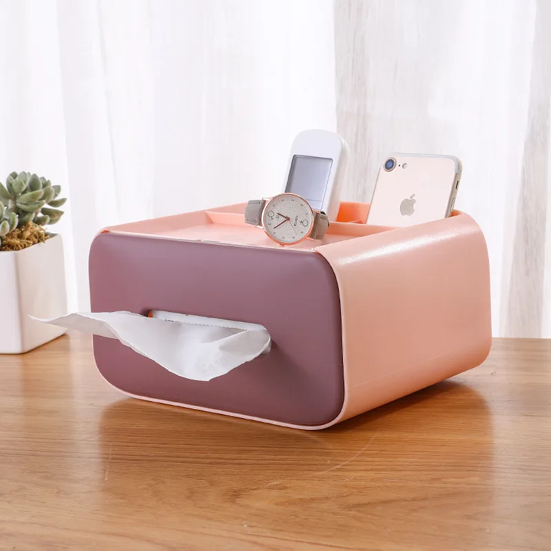 

Desktop Tissue Box Creative Remote Control Tea Table Storage Box Multi-Function Creative Paper Extraction Box Paper Towel