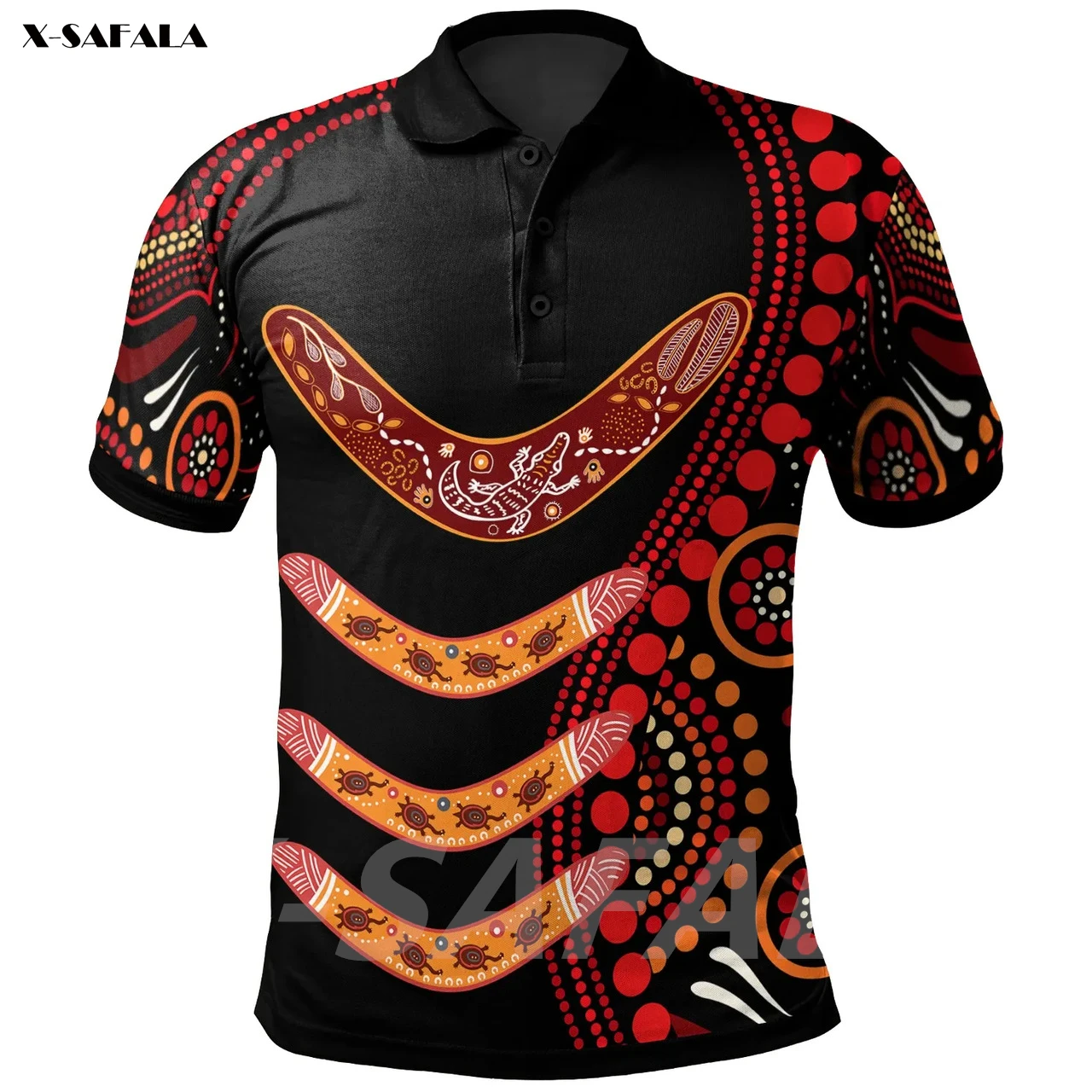 

ABORIGINAL NAIDOC Boomerangs With Dot Printed High Quality New Polyester Fiber Men Female Collar Polo Shirt Tee Tops Anti Shrink