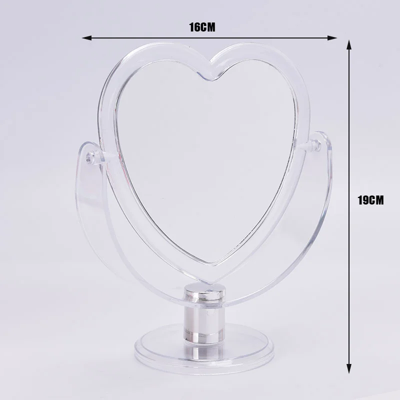 

Acrylic Double Side Makeup Mirror Cute Heart Shaped Cosmetic Make Up Mirror