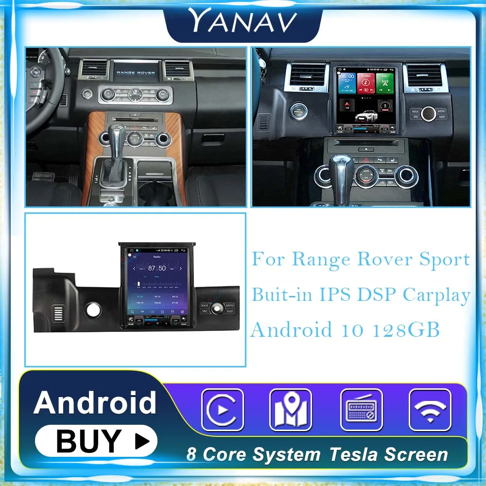 

128G Android 10 Car Video Player For Range Rover Sport 2010-2013 Auto Music Multimedia GPD Navigation Head Unit Wifi Carplay BT
