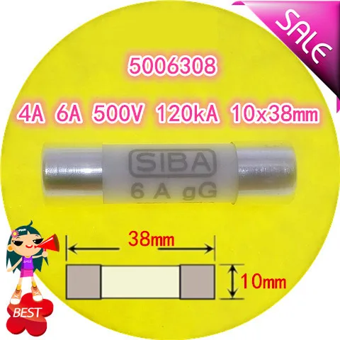 

Fuse 6 a gG 500 v 120 ka x38mm 10 5006308 fuse tube molten core